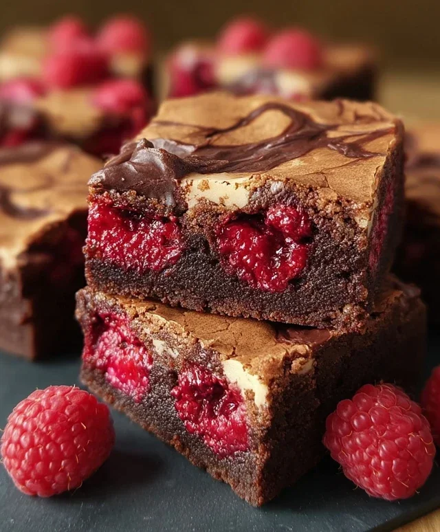 Raspberry Swirl Brownies