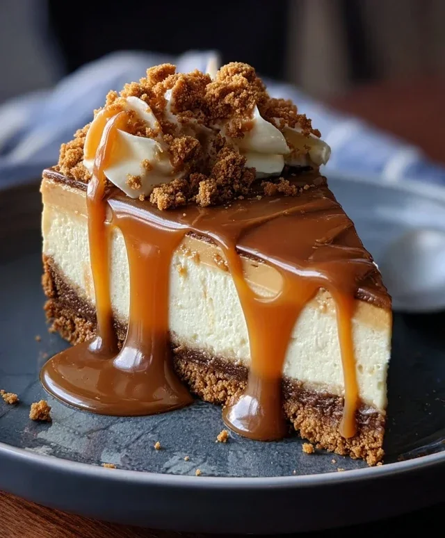 Cookie Butter Caramel Cheesecake