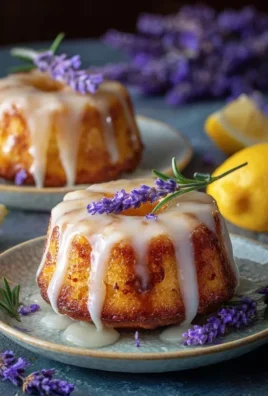 Mini Lemon Cakes With Lavender Glaze