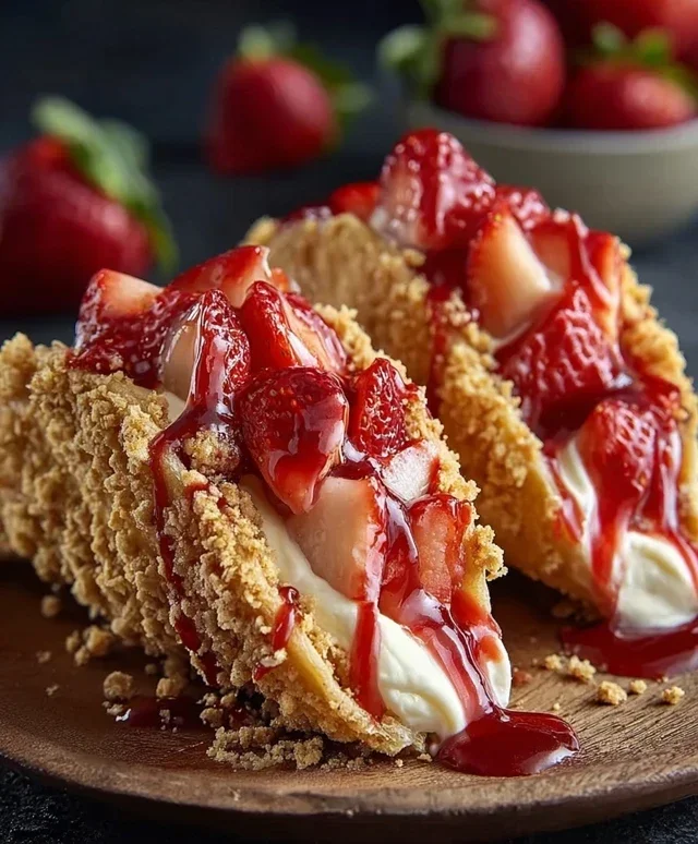 Strawberry Crunch Cheesecake Tacos