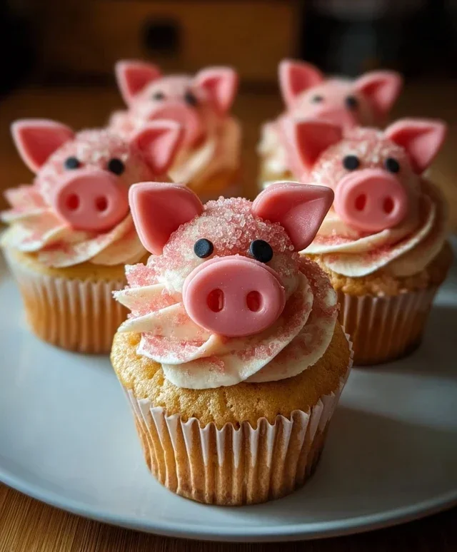 Strawberry Piggy Cupcakes