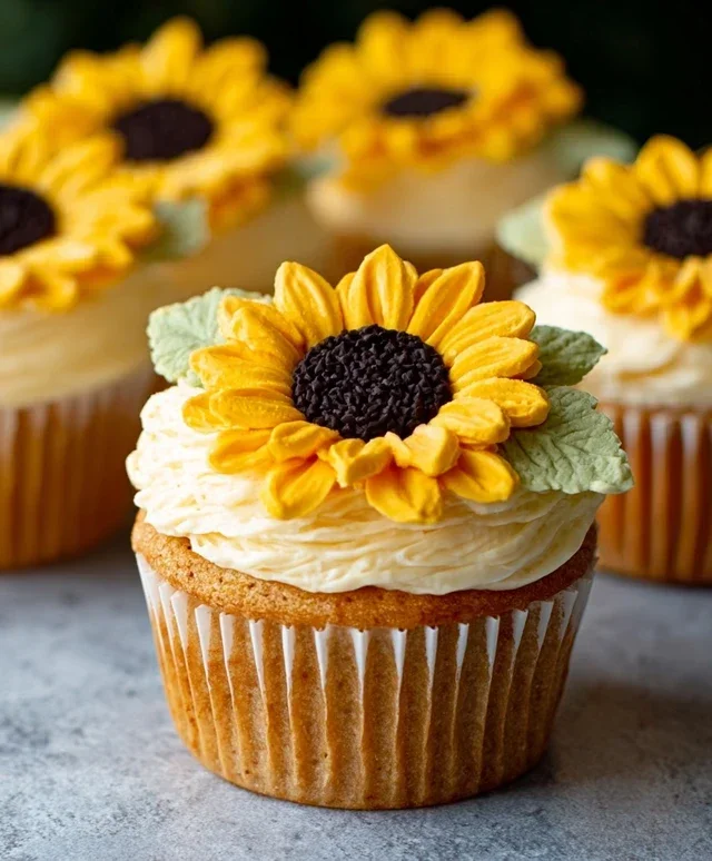 Sunflower cupcakes