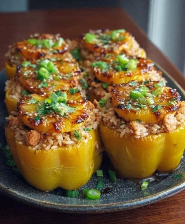 Teriyaki Pineapple Chicken and Rice Stuffed Peppers: A Sweet and Savory Meal