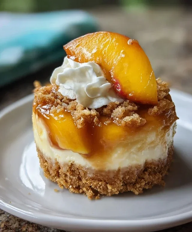 Peach Cobbler Mini Cheesecakes