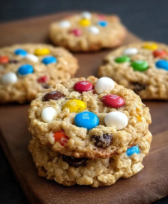 M&M Rice Krispies Cookies