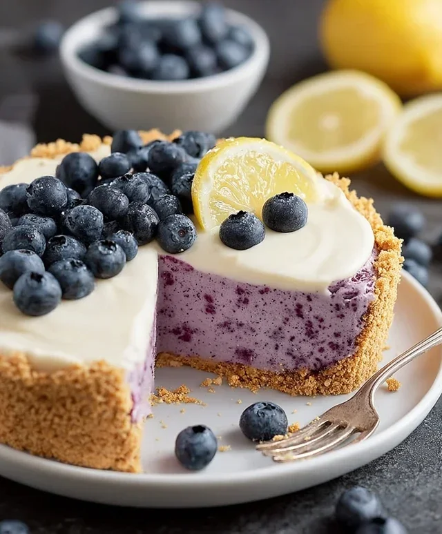No Bake Lemon Blueberry Pie