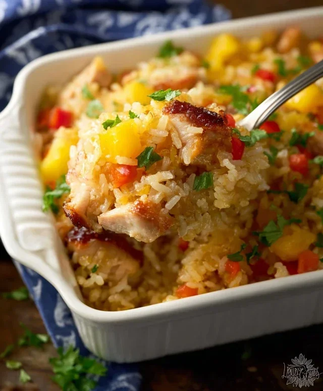 Aloha Pineapple Chicken Rice Casserole