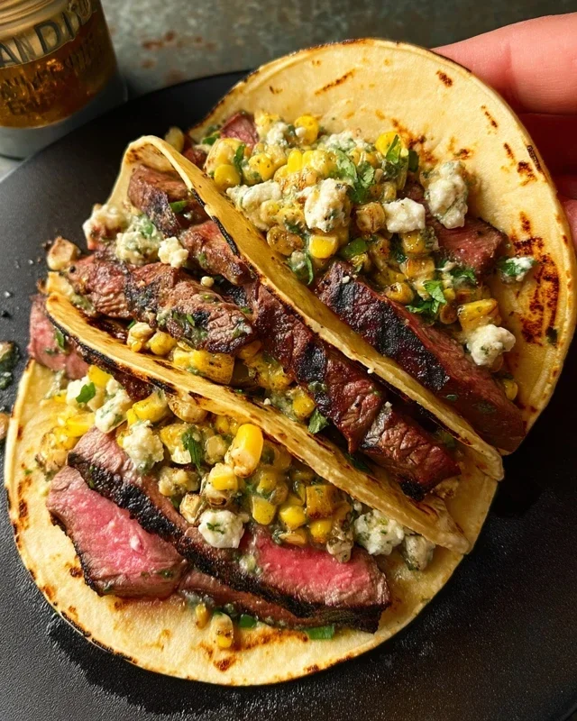 Grilled Elote Steak Tacos