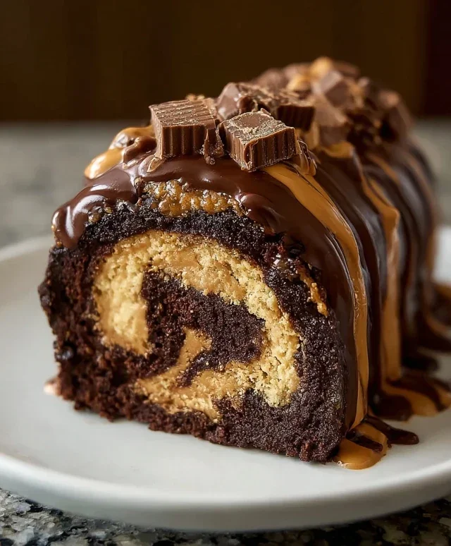 Peanut Butter Cup Chocolate Roll Cake