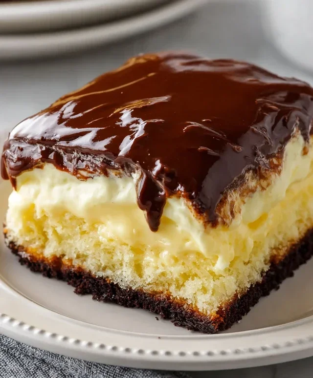 Boston Cream Poke Cake