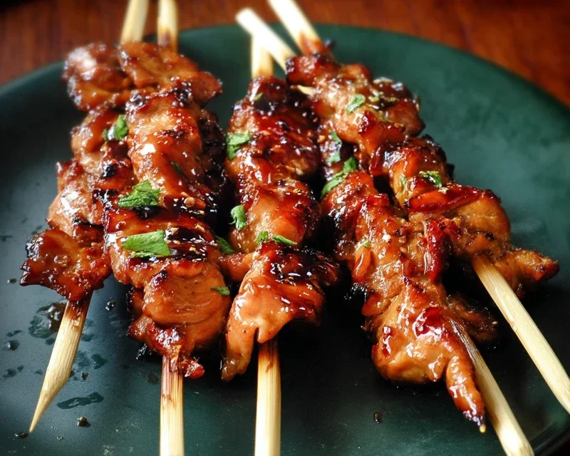 Sticky Bourbon Extract Extract Chicken Skewers