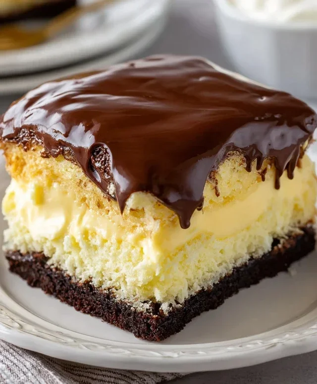 Boston Cream Poke Cake