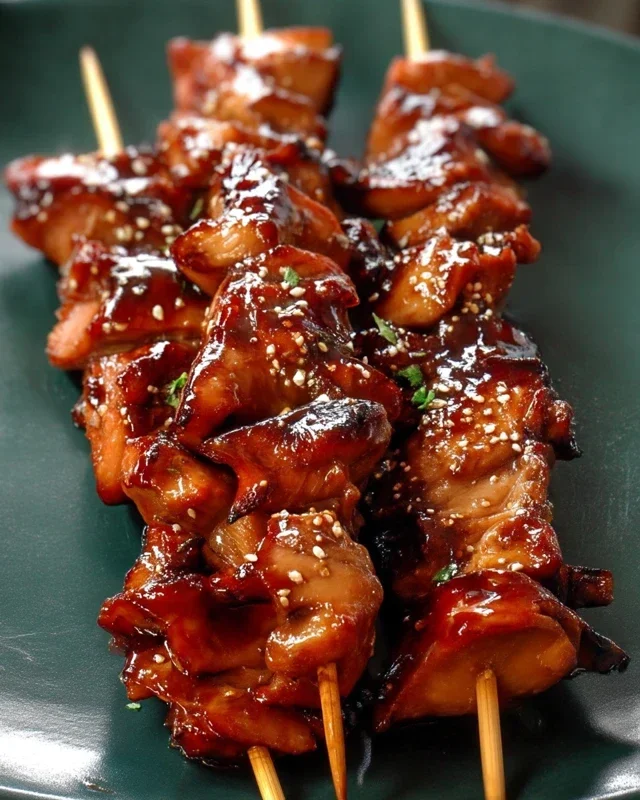 Sticky Bourbon Extract Extract Chicken Skewers