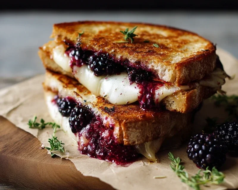 Blackberry Balsamic and Brie Grilled Cheese