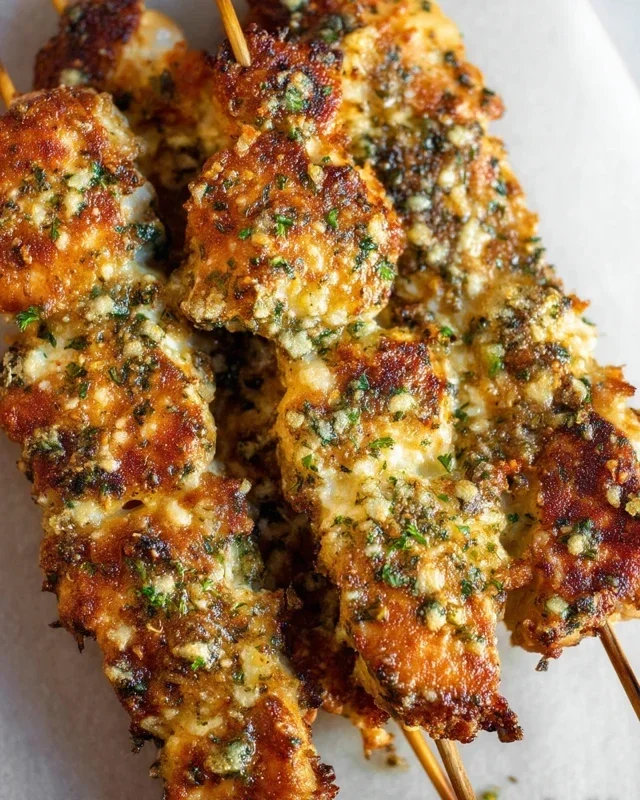 Ranch Garlic Parmesan Chicken Skewers