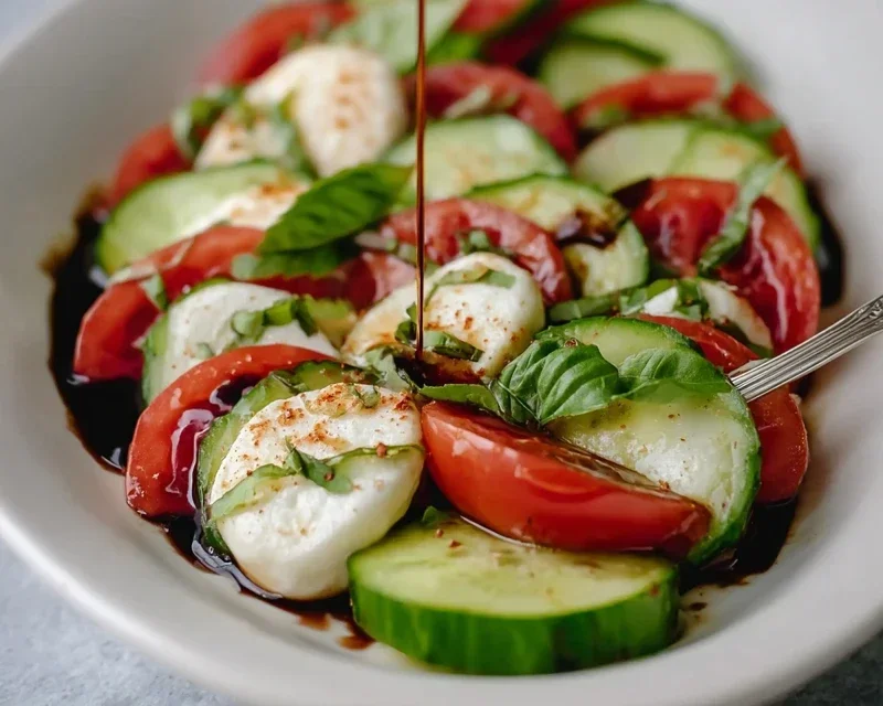 Fresh Cucumber Caprese Salad