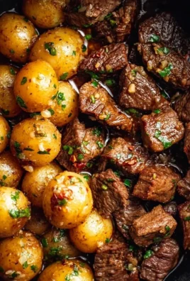Slow Cooker Garlic Butter Beef Bites with Potatoes