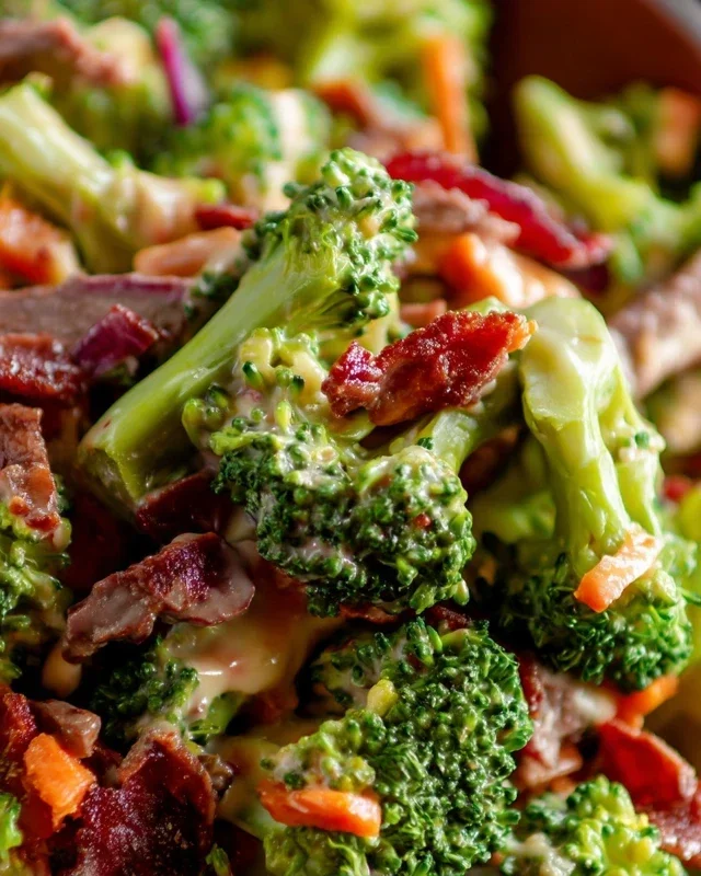 Broccoli Salad with Beef Beef Bacon Recipe