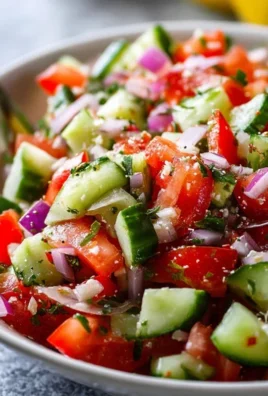 Mediterranean Salad with Cucumber, Tomato and Onion