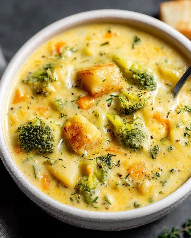 Broccoli Potato Cheese Soup Recipe