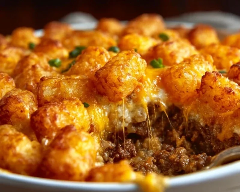 Tater Tot Casserole with Ground Beef