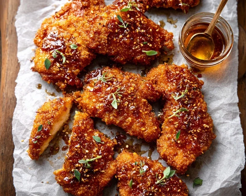Baked Crunchy Hot Honey Chicken