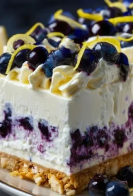 No-Bake Lemon dazzling Blueberry cream Cake
