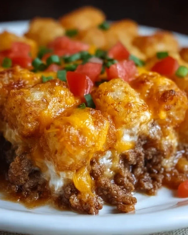 Tater Tot Casserole with Ground Beef