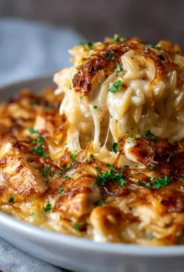 French Onion Chicken Orzo Casserole