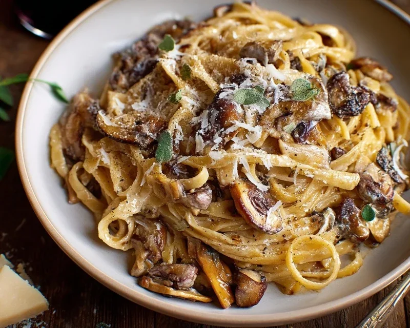 Caramelized Leek and Mushroom Gruyere Pasta