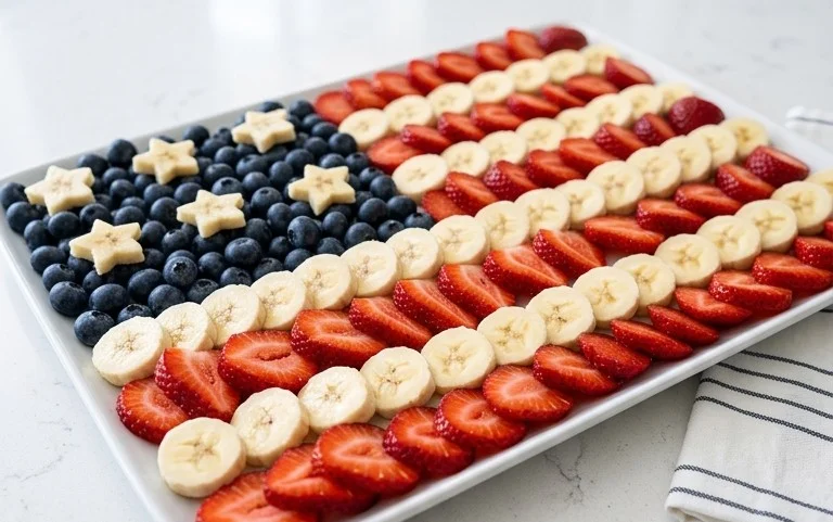 4th of July Fruit Platter Idea | How to Make an American Flag
