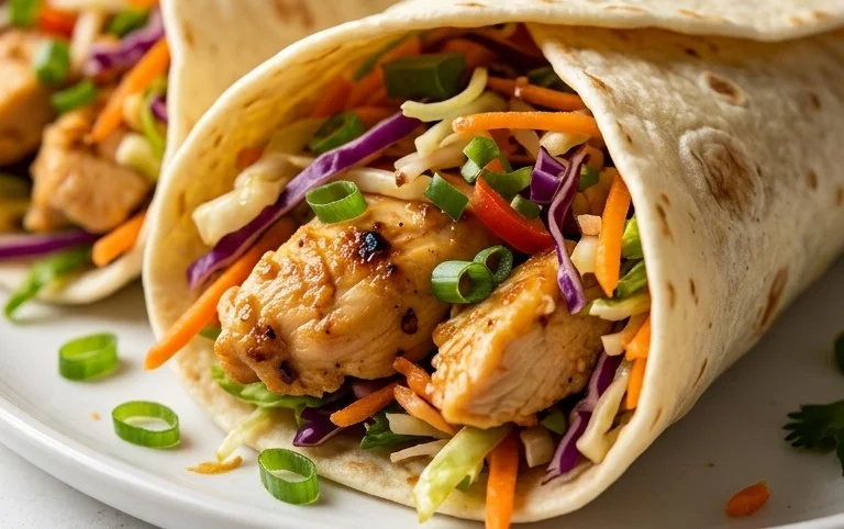 Thai Chicken Wrap with Crunchy Asian Slaw