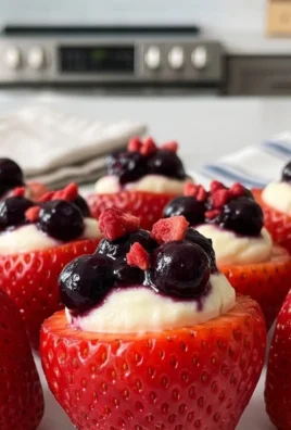 Red, White, and Blue Cheesecake Strawberries