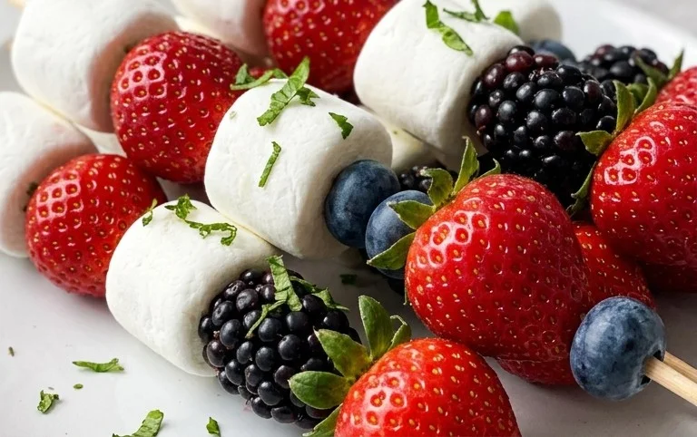 Red, White and Blue Fruit Kabobs