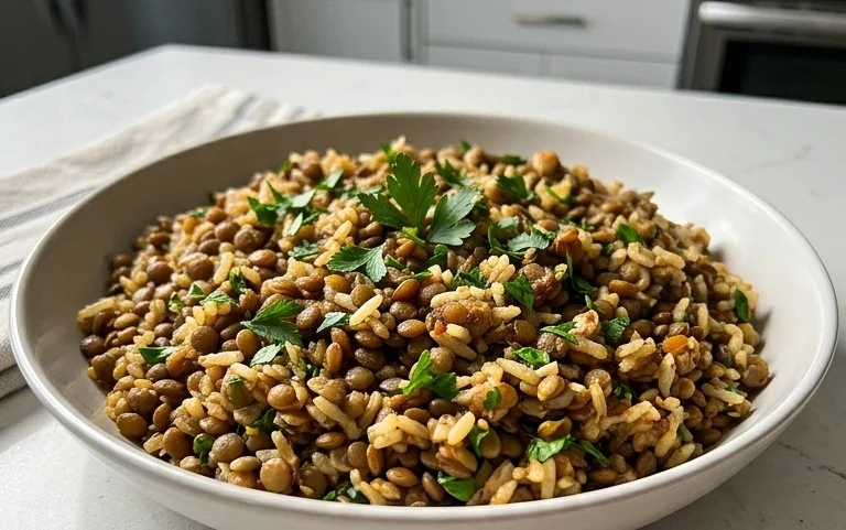 Easy Mediterranean Lentils and Rice
