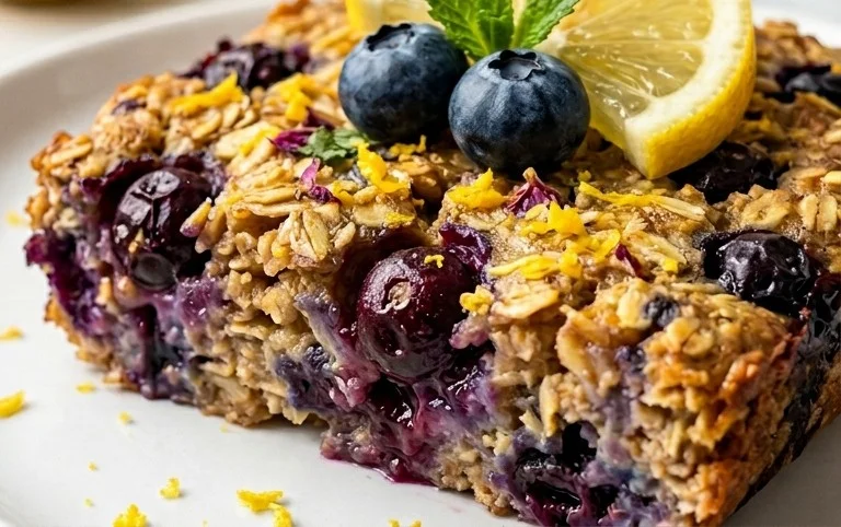Lemon Blueberry Baked Oats