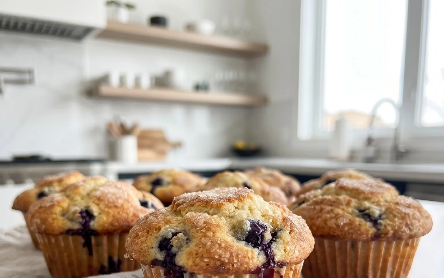 Sour Cream Blueberry Muffins